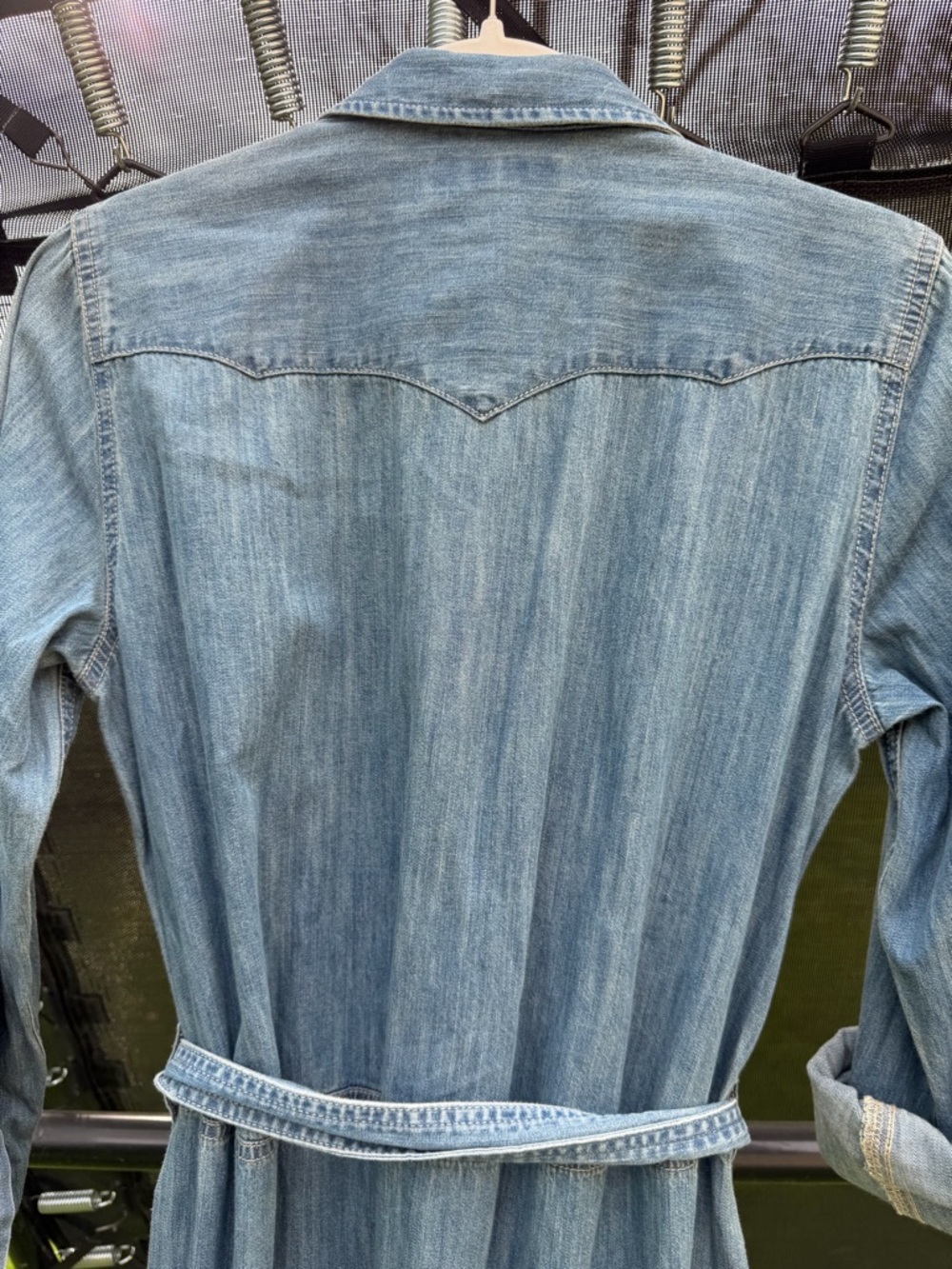 NWT Ralph Lauren Western Denim Pearl Snap Dress in Desert Sky chambray sz 8 - Picture 6 of 12